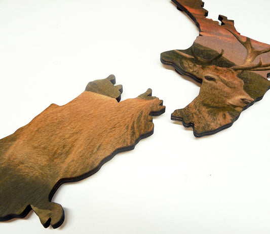 Stag NZ Wood Print - revamped-records - vinyl-record-art