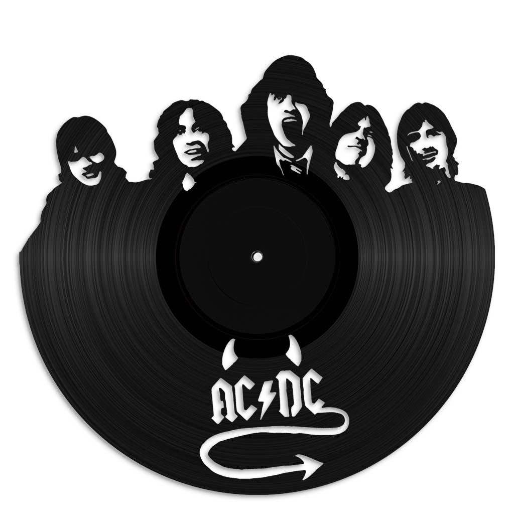 AC/DC record wall art made from vinyl lp