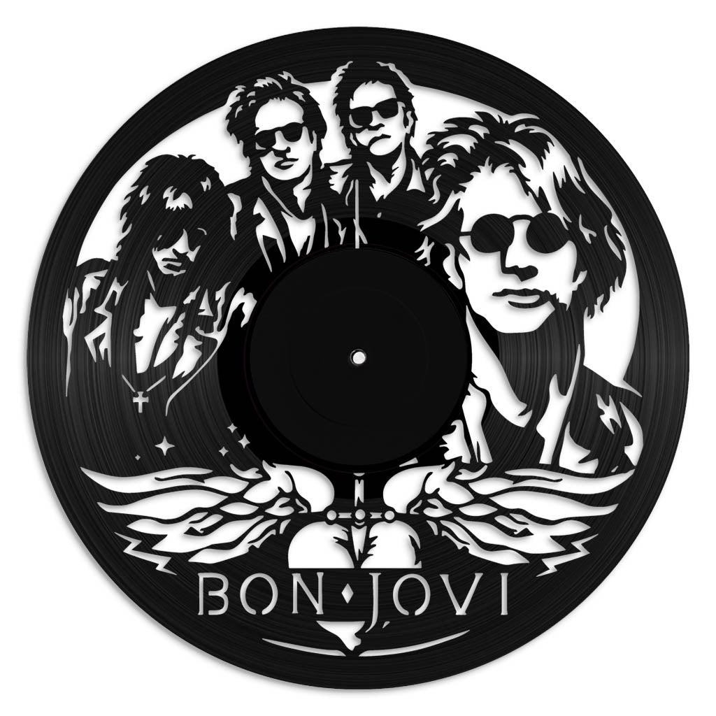 Bon Jovi vinyl record art wall hanging