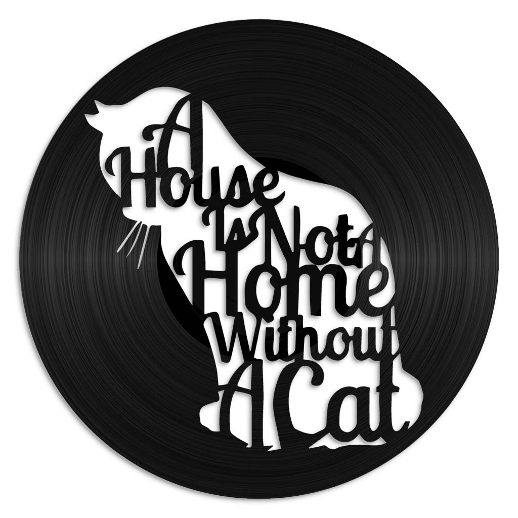 Cat Home - revamped-records - vinyl-record-art - nz-made