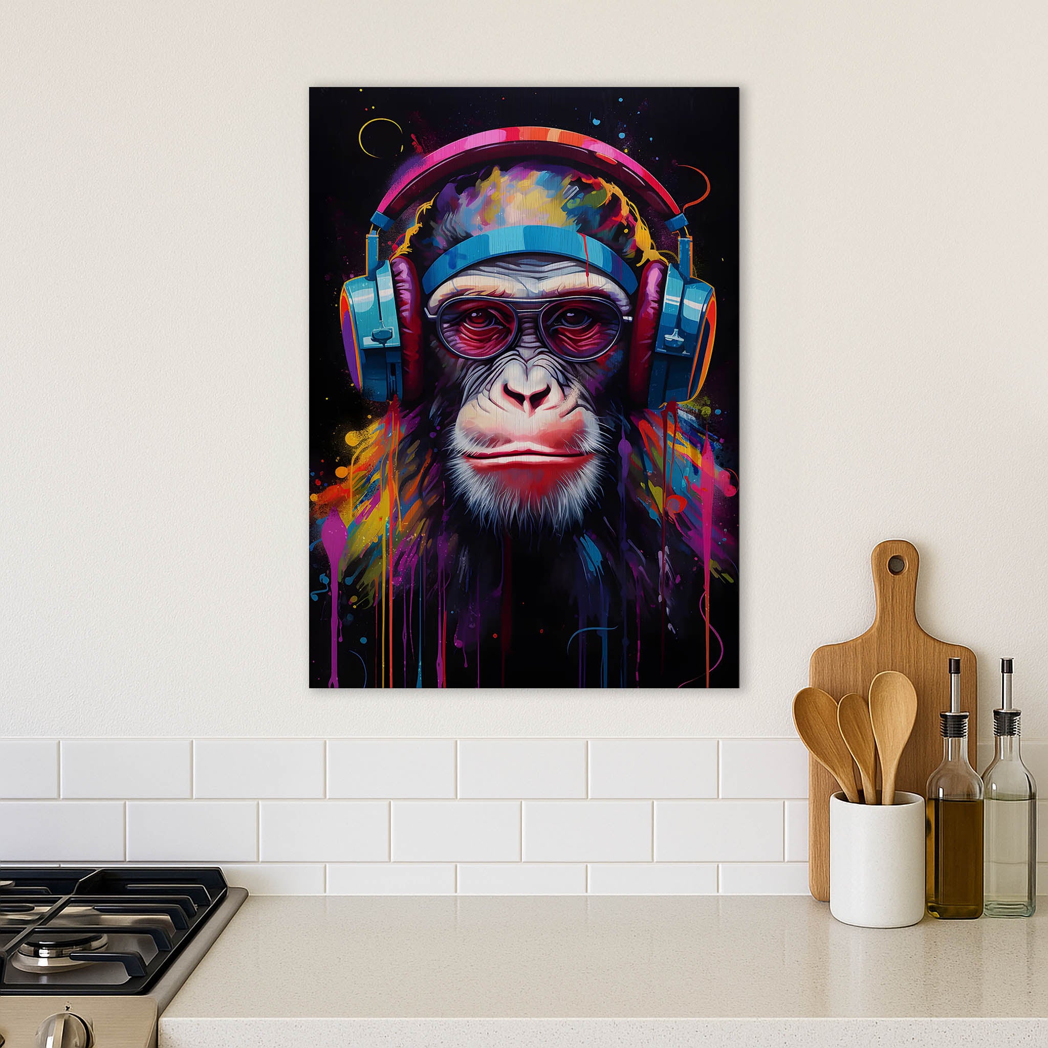 DJ Monkey · Wood Print