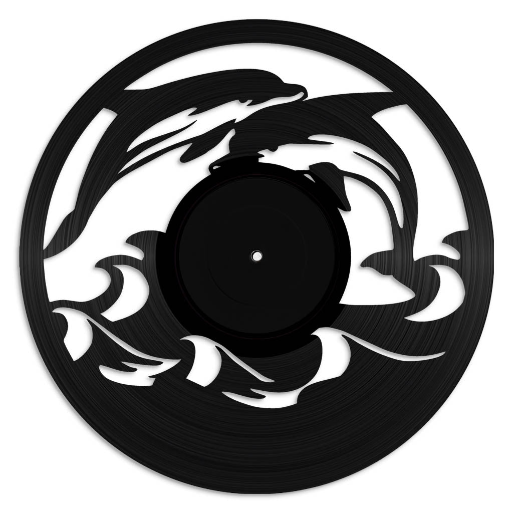 Dolphins - revamped-records - vinyl-record-art - nz-made