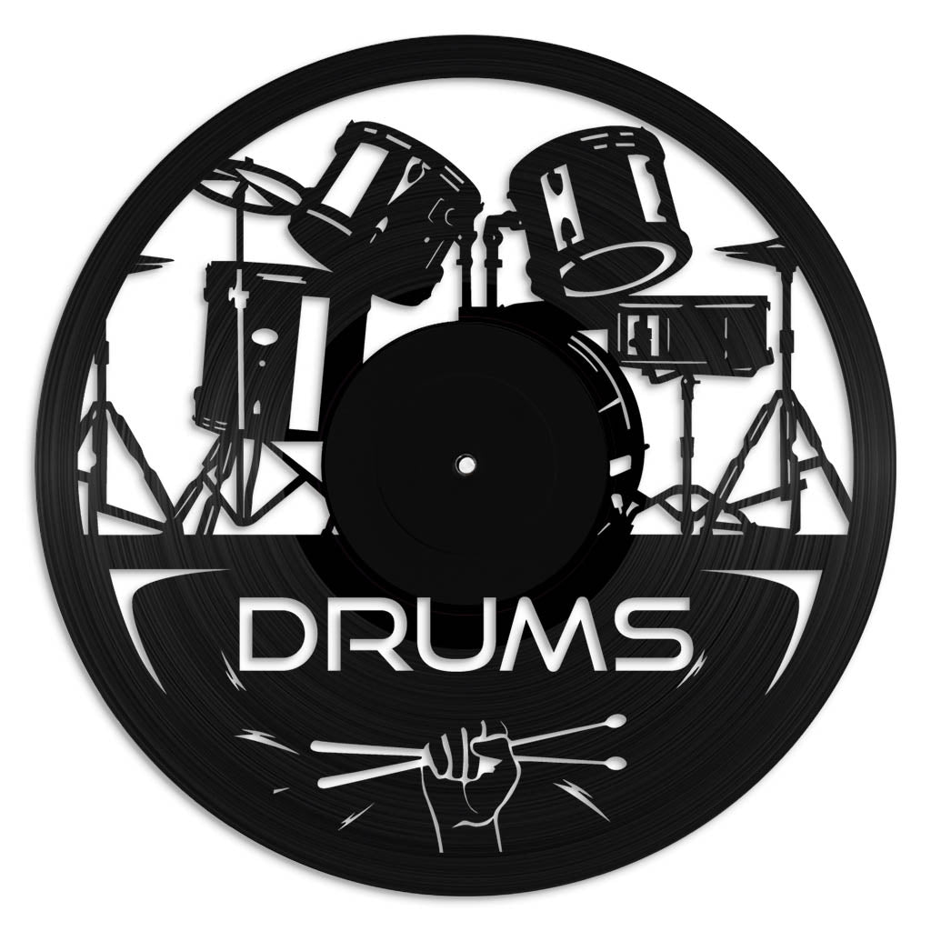Drums vinyl record art wall hanging