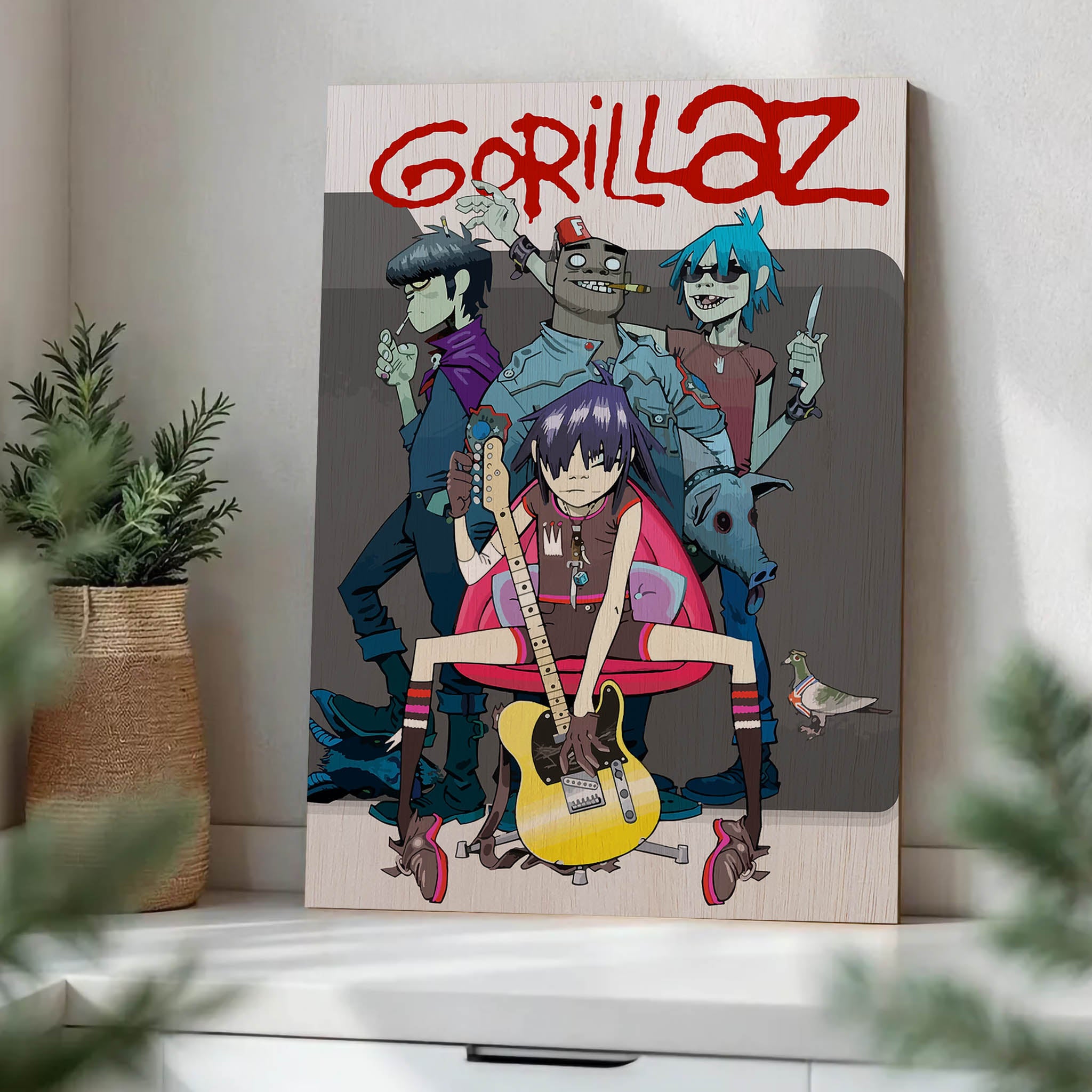 Gorillaz · Wood Print