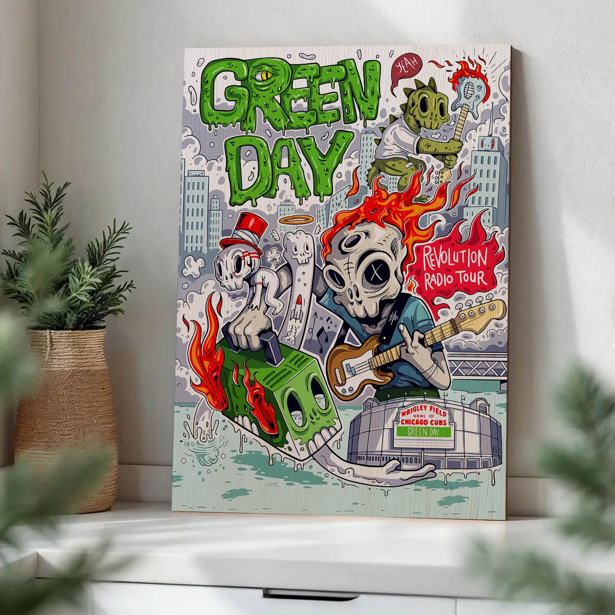 Green Day · Wood Print