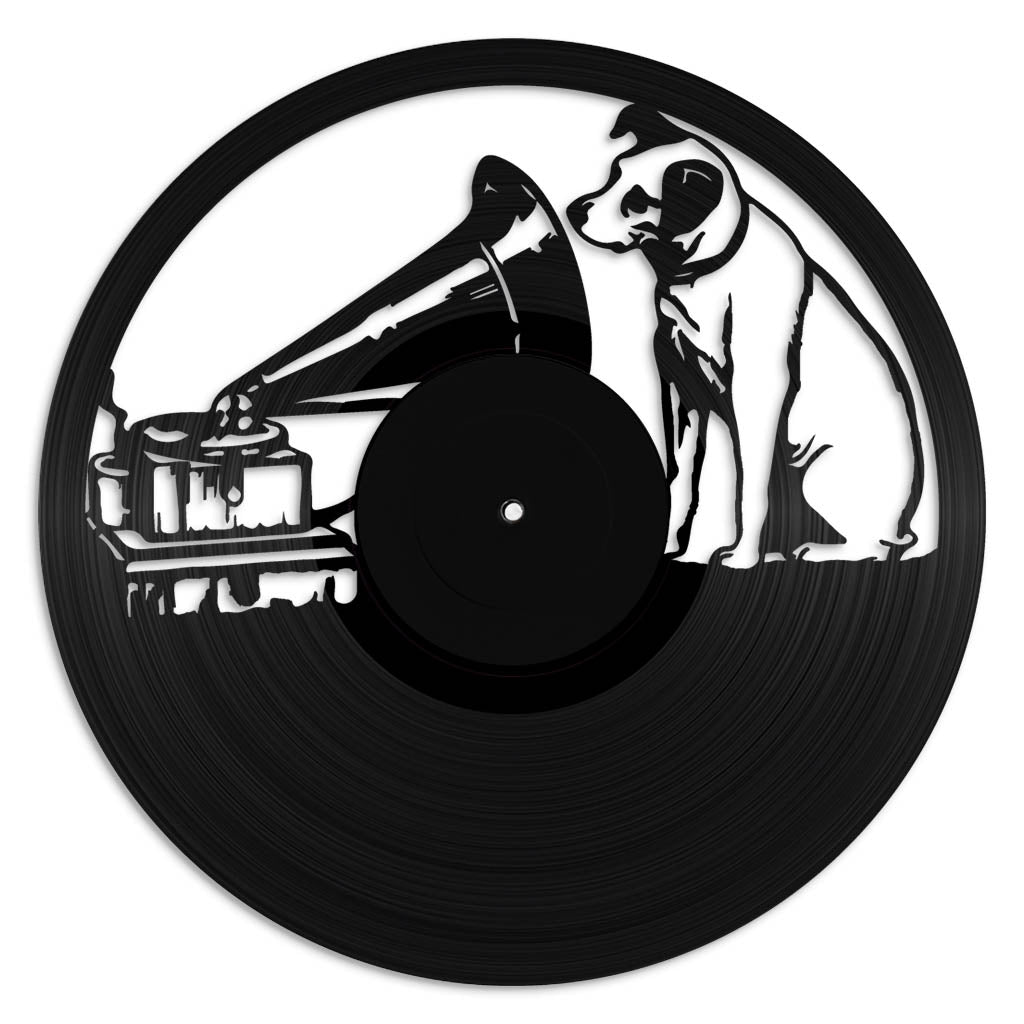 His Masters Voice record wall art made from vinyl lp