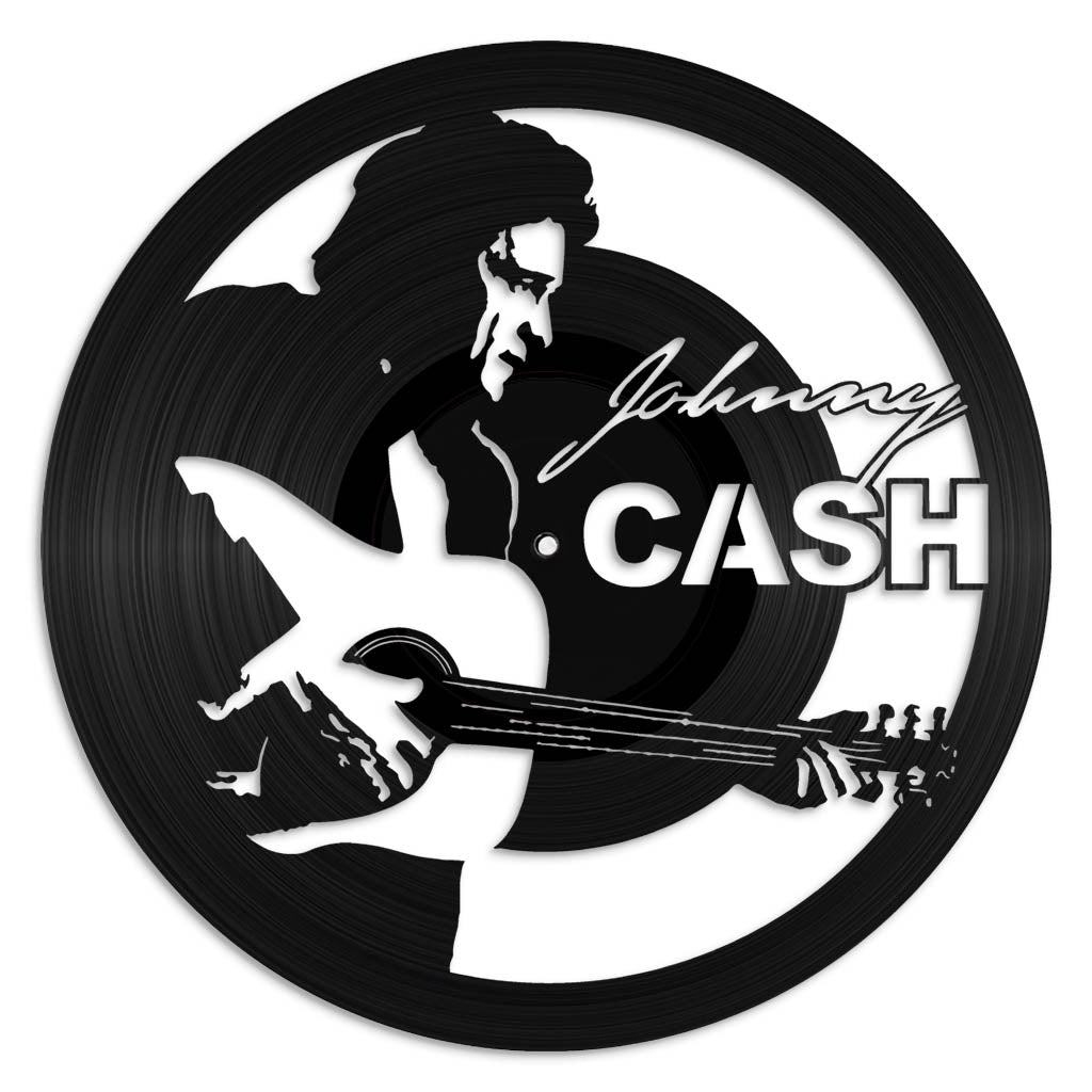 Johnny Cash vinyl record art wall hanging