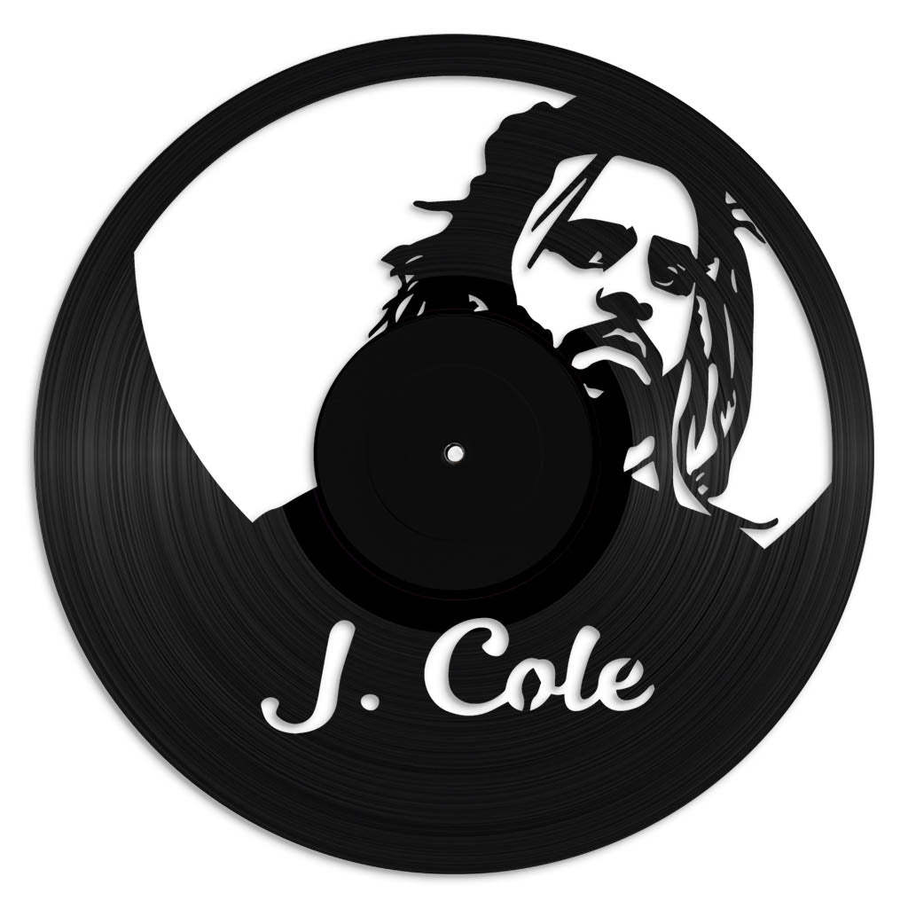 J Cole record wall art made from vinyl lp