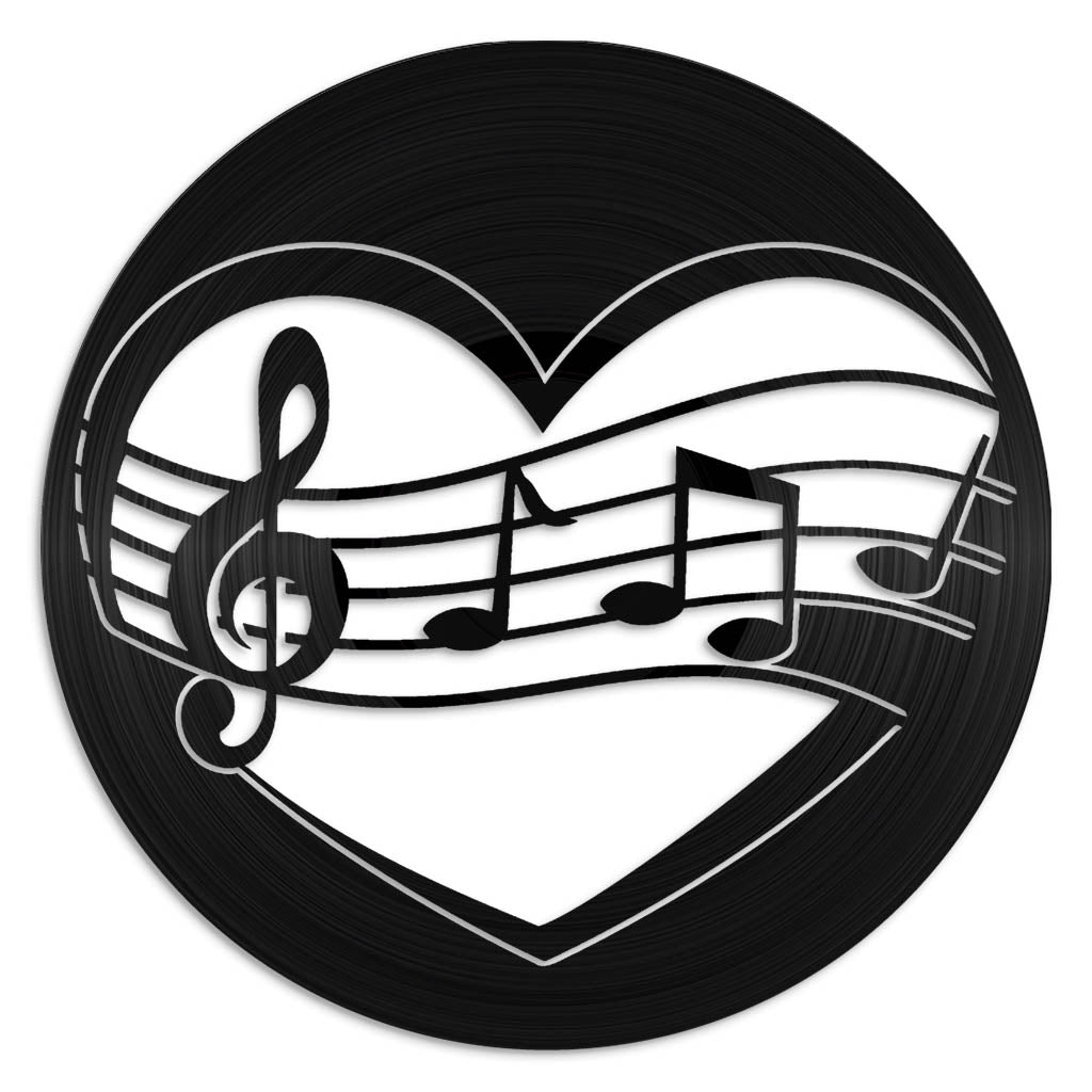 Love Music vinyl record art wall hanging