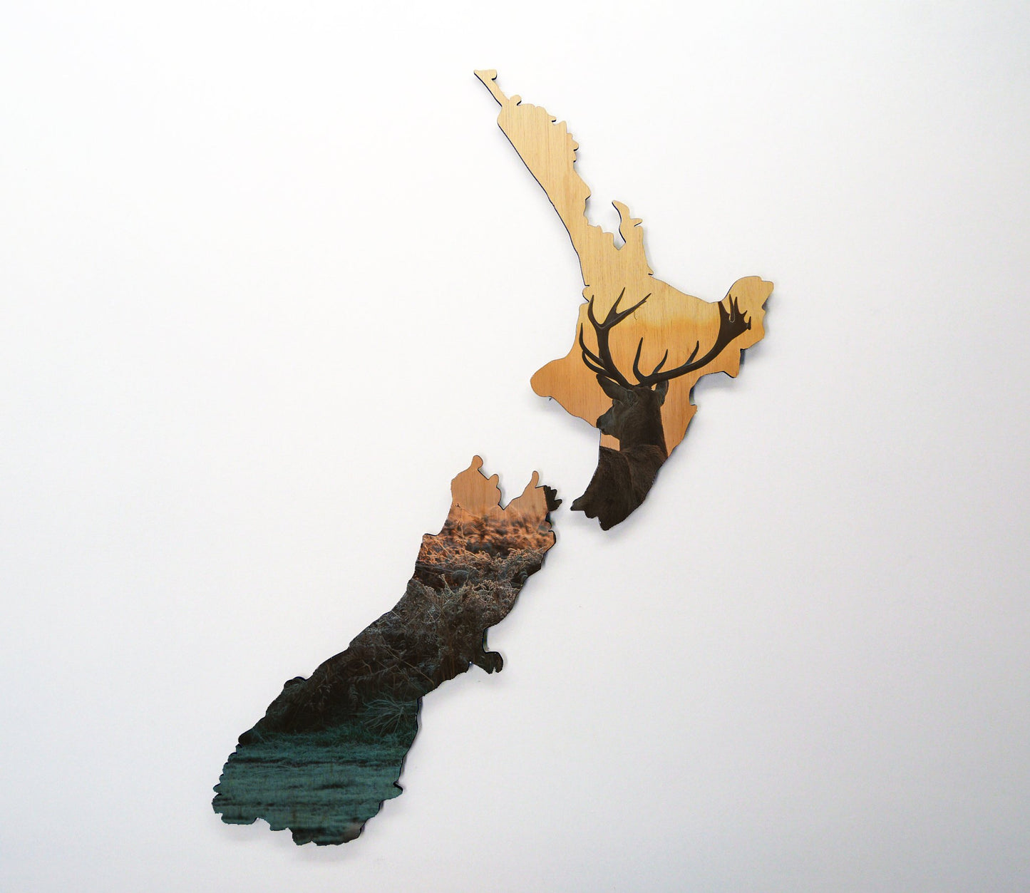 Stag Sunrise NZ Wood Print - revamped-records - vinyl-record-art