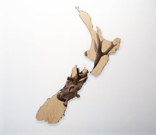 Stag NZ Wood Print - revamped-records - vinyl-record-art